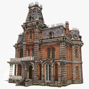 Old American House Abandoned Low Poly