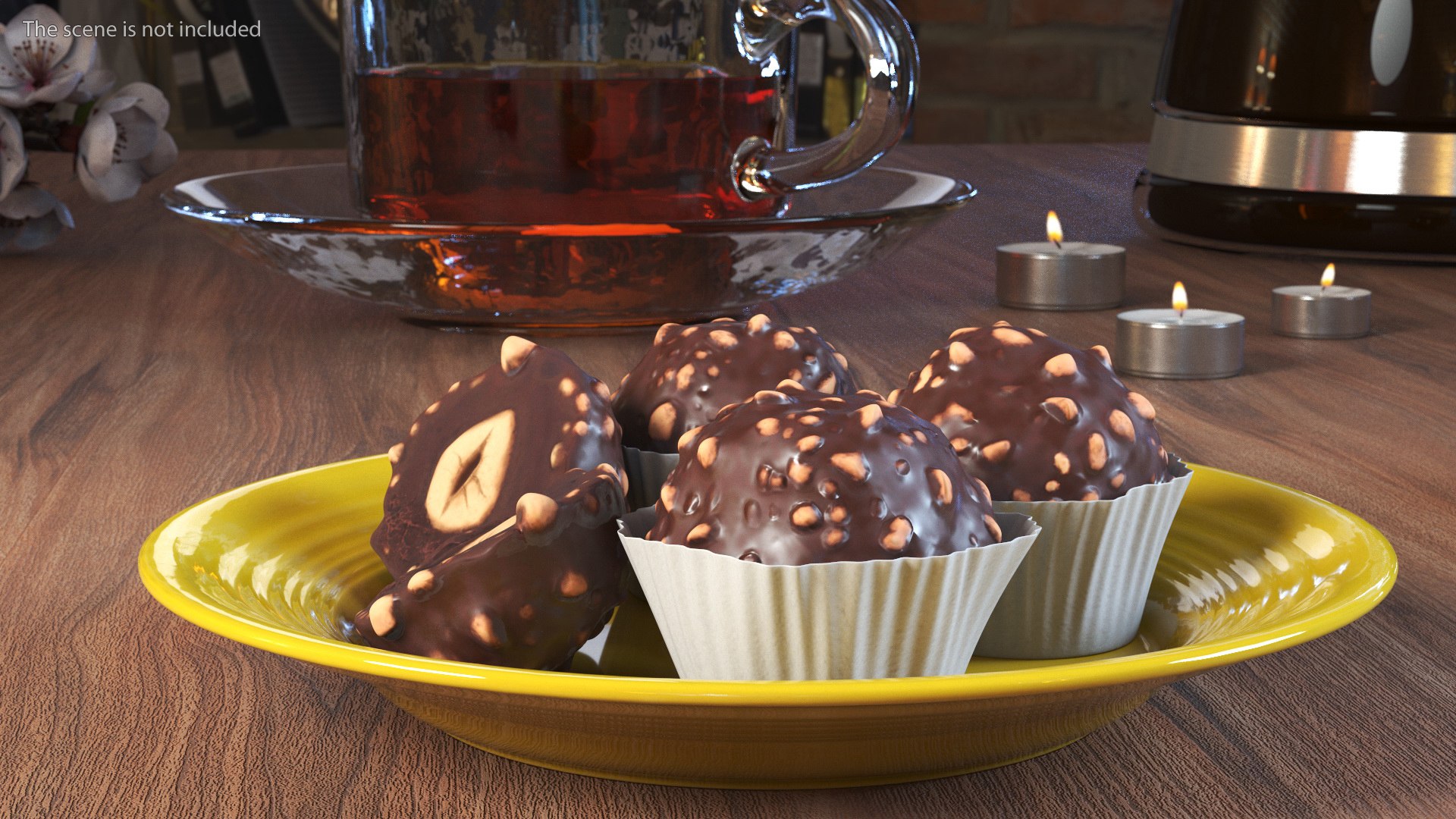 3D Chocolate Hazelnut Truffle - TurboSquid 2133329