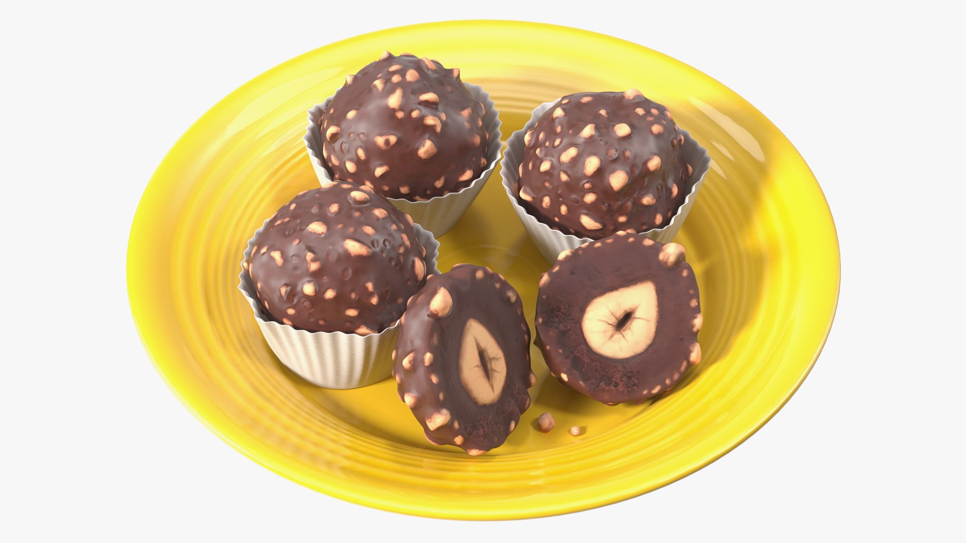 Chocolate Hazelnut Truffle 3D model preview