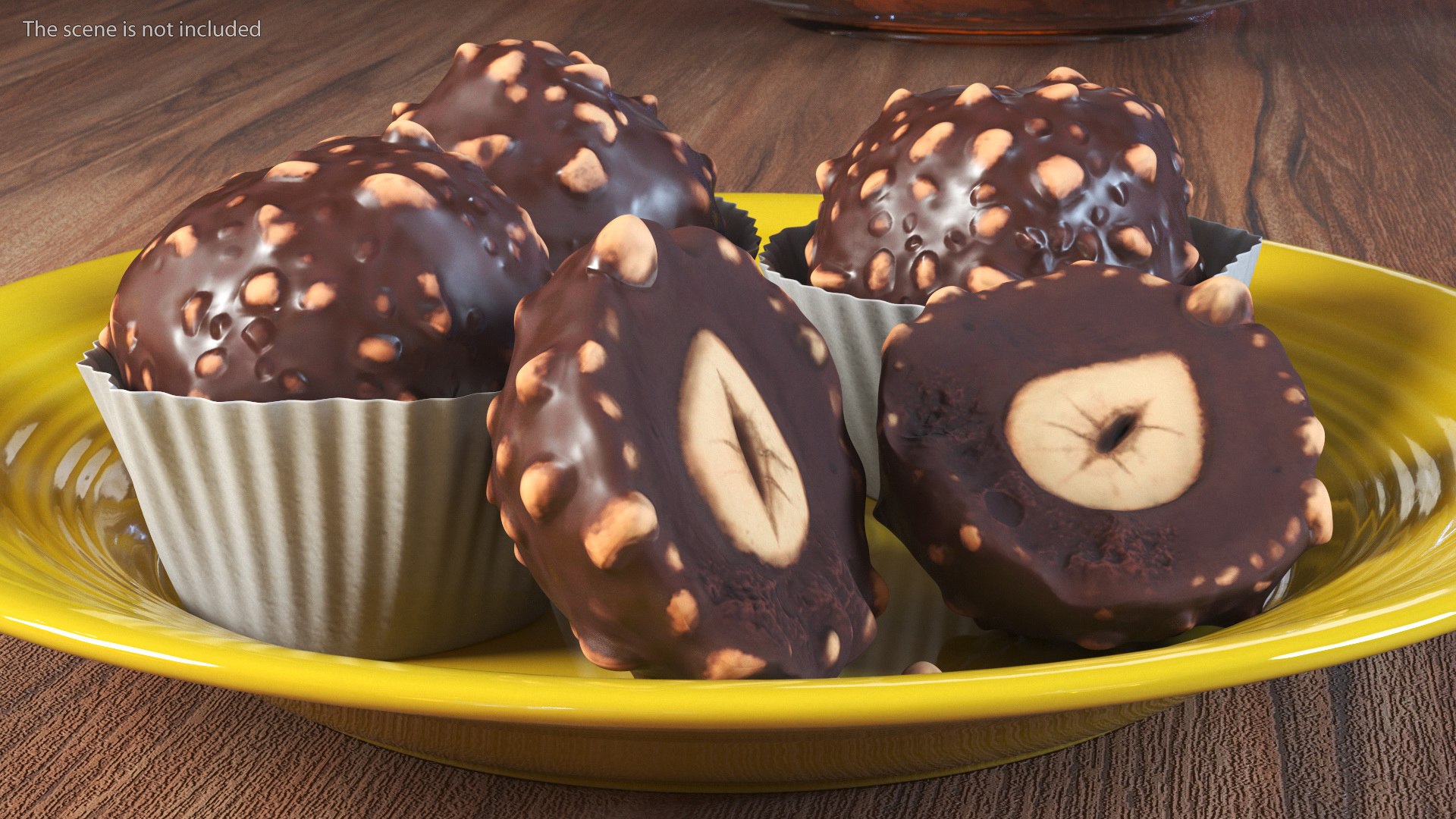 3D Chocolate Hazelnut Truffle - TurboSquid 2133329