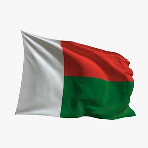 Realistic Animated Flag - Microtexture Rigged - Put your own texture - Def Madagascar model