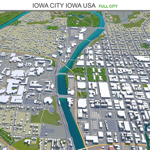 Iowa City Iowa USA 3D