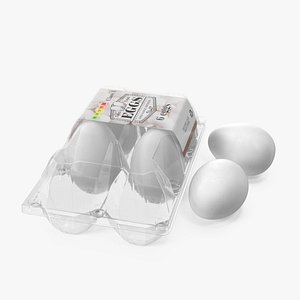 Pack of White Eggs in Transparent Container