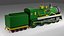 Stylized Train Locomotive Green 3D Model