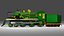 Stylized Train Locomotive Green 3D Model