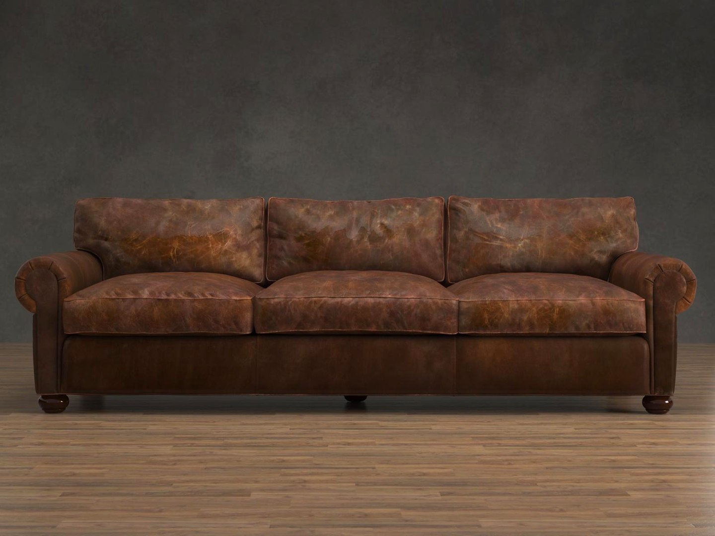 3D 96 Lancaster Leather Sofa Model TurboSquid 1175564