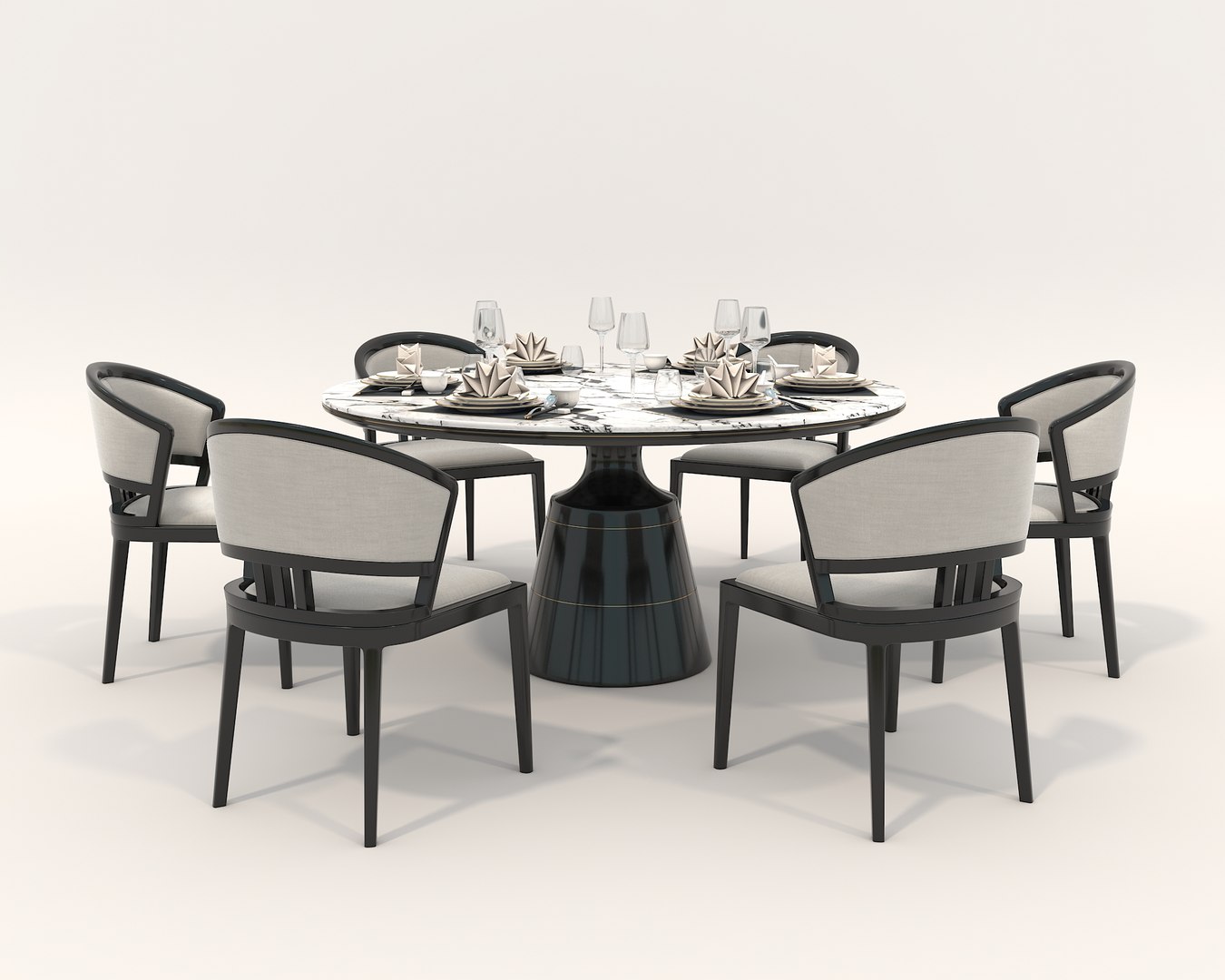 Dining Table and Chairs 5 3D model - TurboSquid 2067126