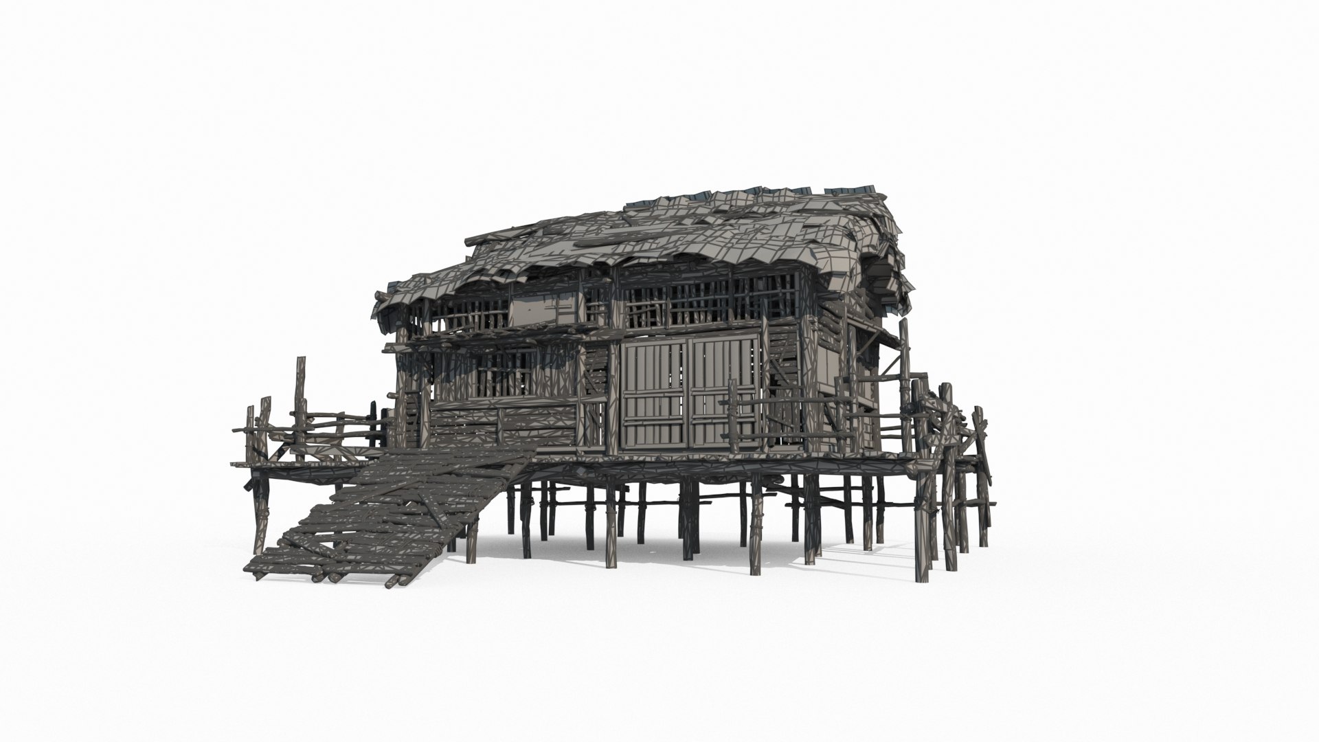 3D Asian Ancient Architecture Village Thatched Hut - TurboSquid 2368162