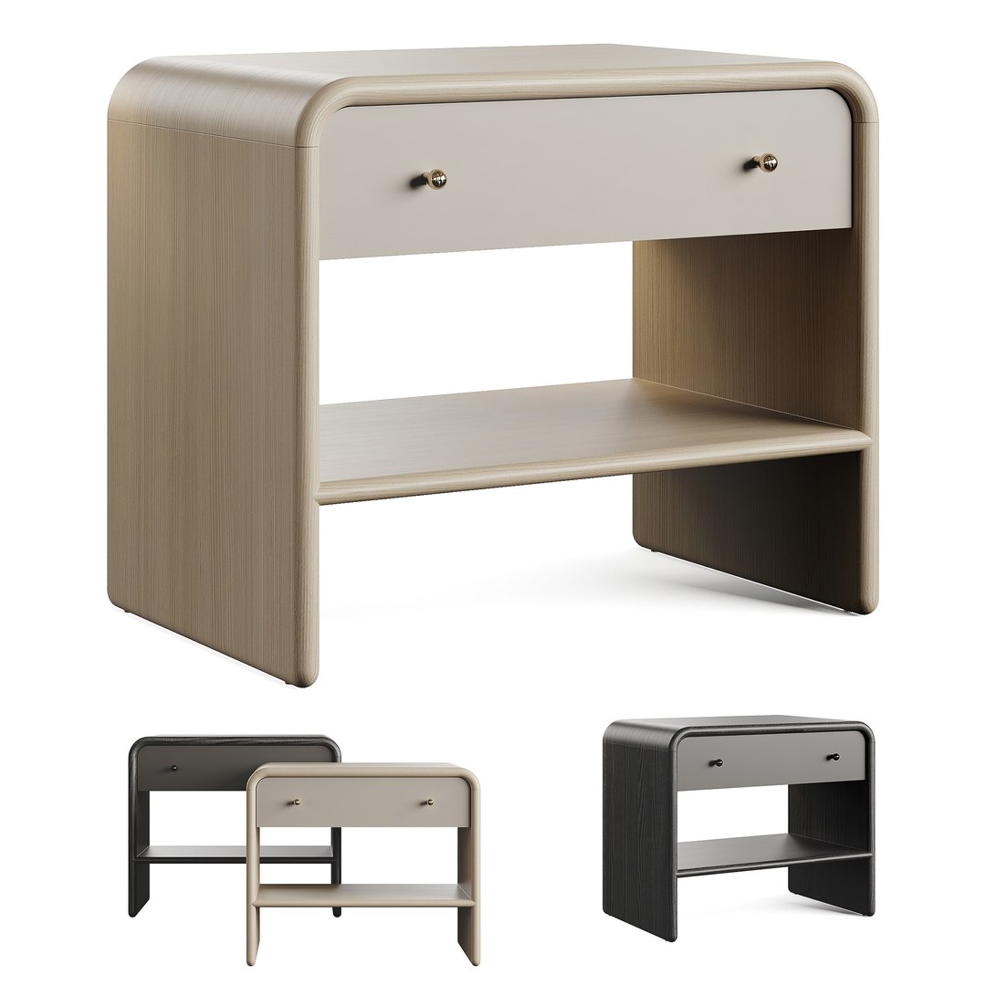 Waterfall - Nightstand - Black
