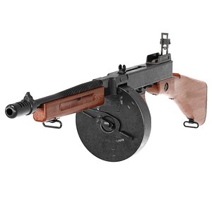Thompson Submachine Gun with Inner Workings 3D model
