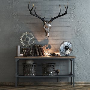 decorative set deer skull 3D model