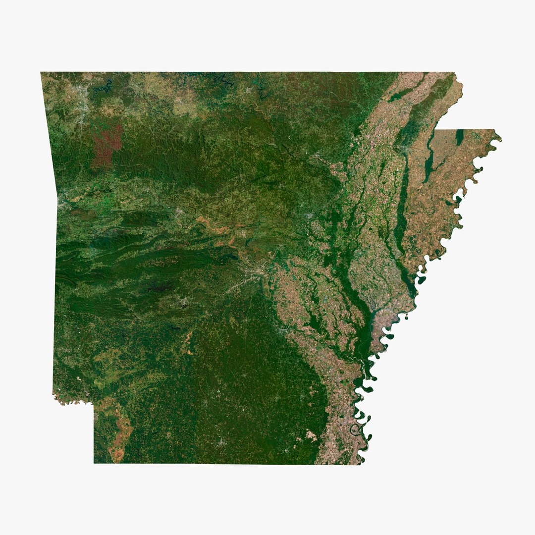 3D Arkansas State Terrain Map - TurboSquid 2083847