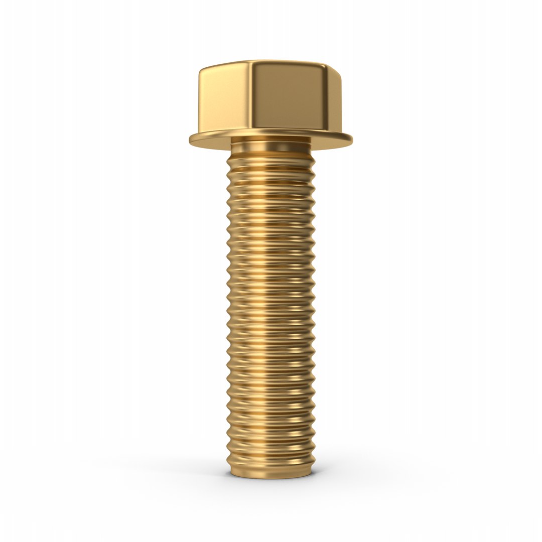 Gold Internal Hex Head Bolt 3d Model Turbosquid 1928599 