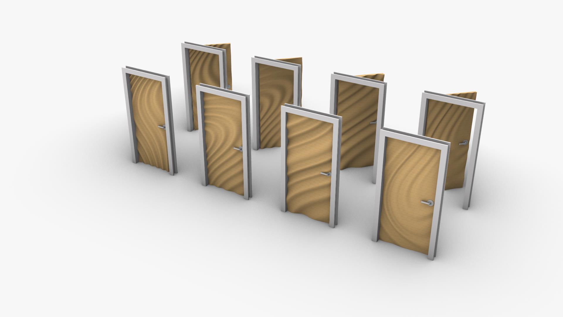 3D Parametric Wavy 4 Doors - TurboSquid 2074721