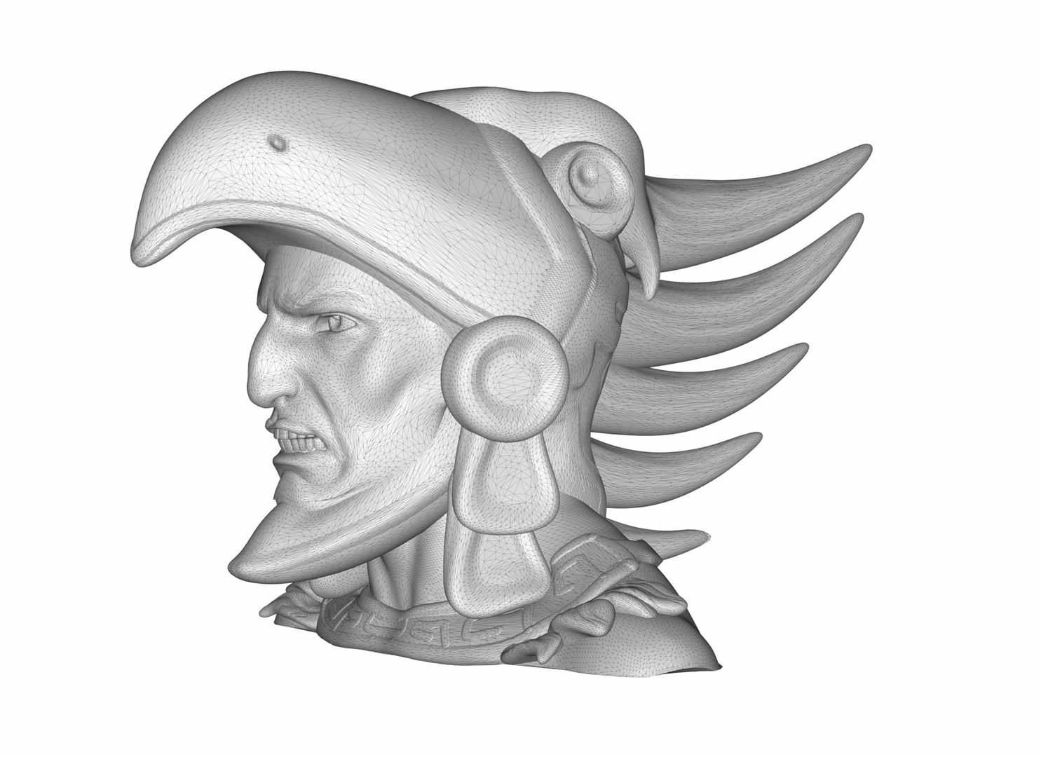 Eagle Aztec Bust 3D Model - TurboSquid 2218610