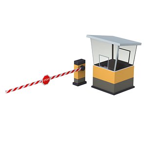 cartoon security booth 3D