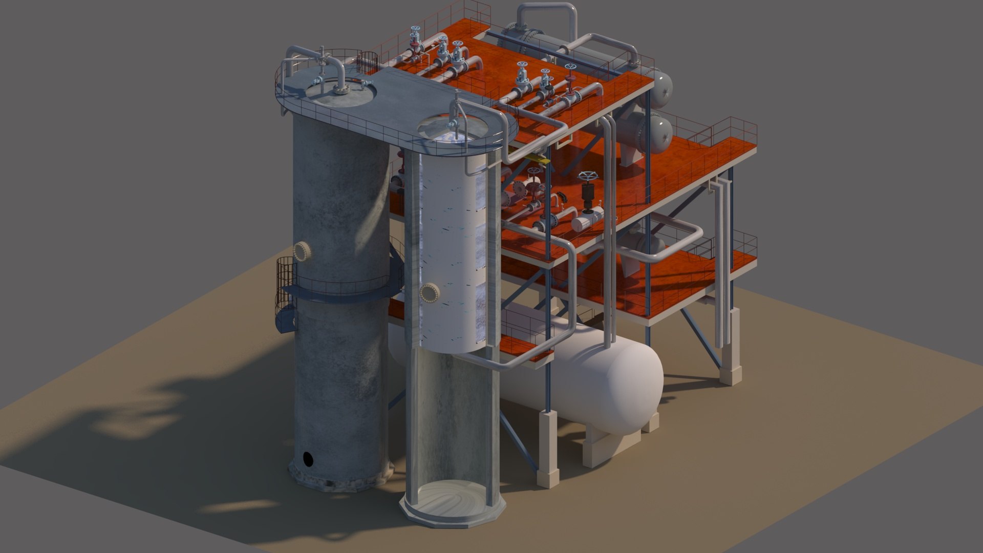 3D NGL Gas Sweetening  Dehydration Unit - Molecular Sieve Adsorber System https://p.turbosquid.com/ts-thumb/Cg/zS7Fxl/XM/3/jpg/1781620818/1920x1080/fit_q87/f00d441a276e6bb647897a78c20cf99483d1e152/3.jpg