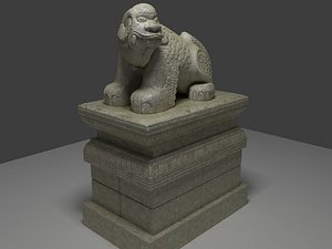 3D Mythological lion Haechi statue model