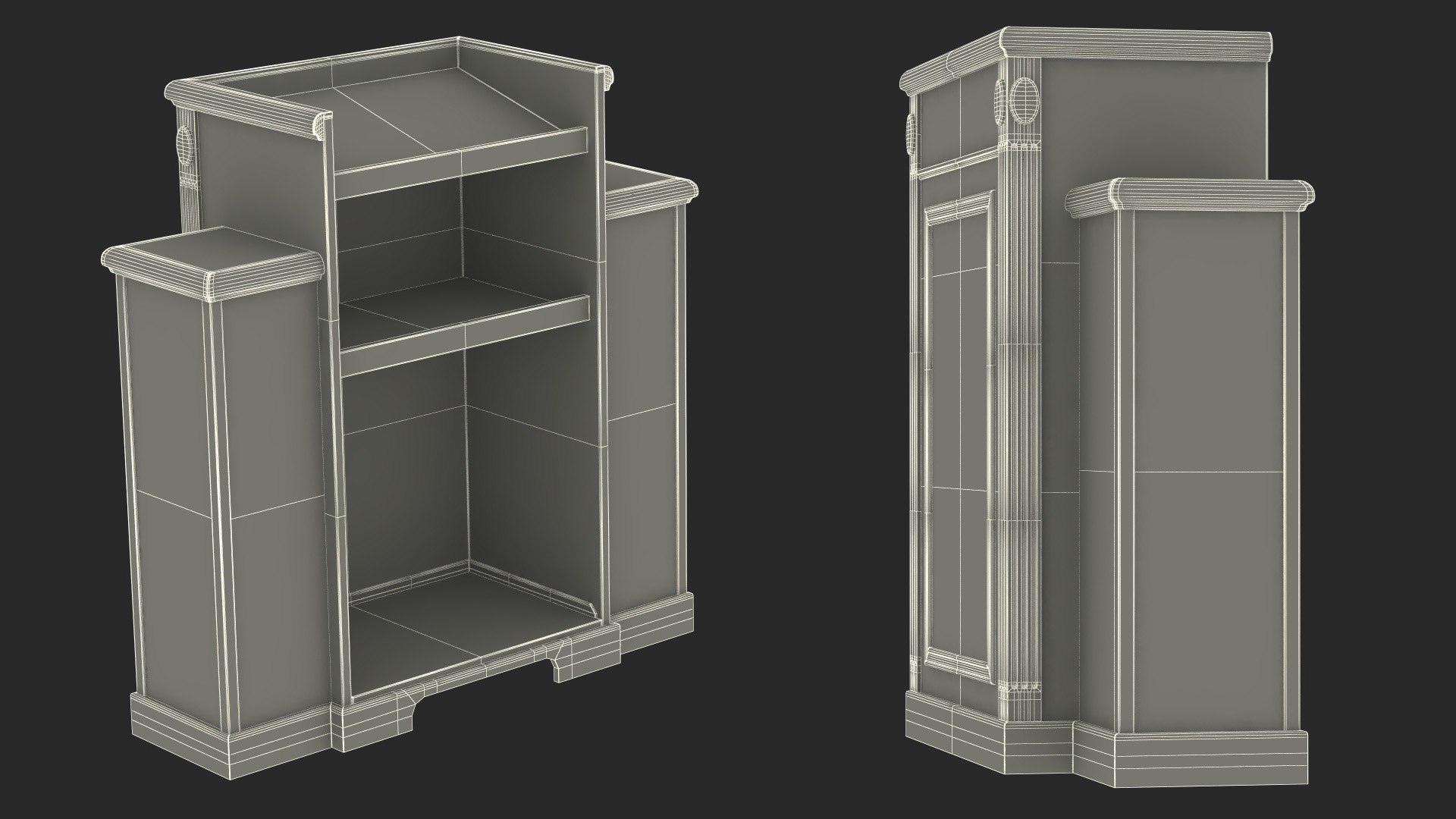 Church Pulpit Podium Dark Oak 3D Model - TurboSquid 2199170