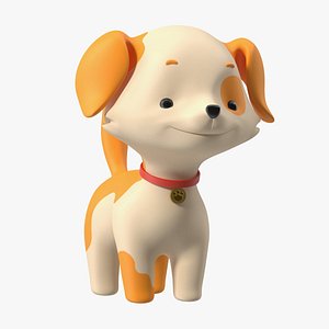 3D Cartoon Puppy Dog Rigged for Maya