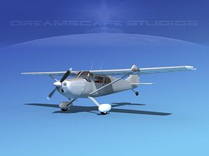 propeller cessna airplane 170 3D model
