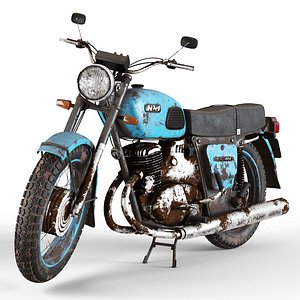 3D Old motorcycle Izh Planet-4 with dust and rust model