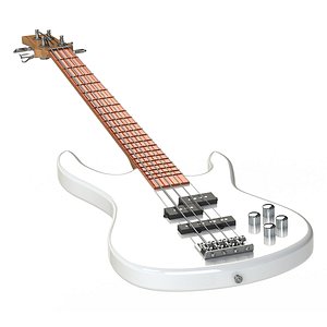 3d model electric bass guitar
