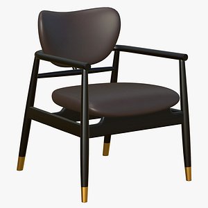 Wooden Dining Chair Black 3D model