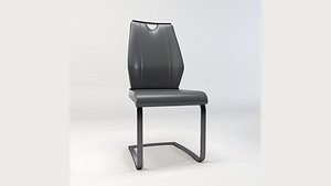 3D Grey Leather Dining Chair model
