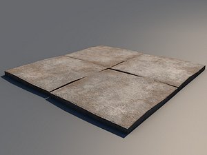 3D model concrete plates road