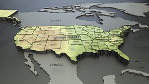 USA States and Capitals Map with names label