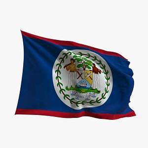 Realistic Animated Flag - Microtexture Rigged - Put your own texture - Def Belize