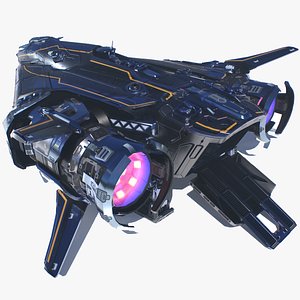 3d Spaceship Vertical Model