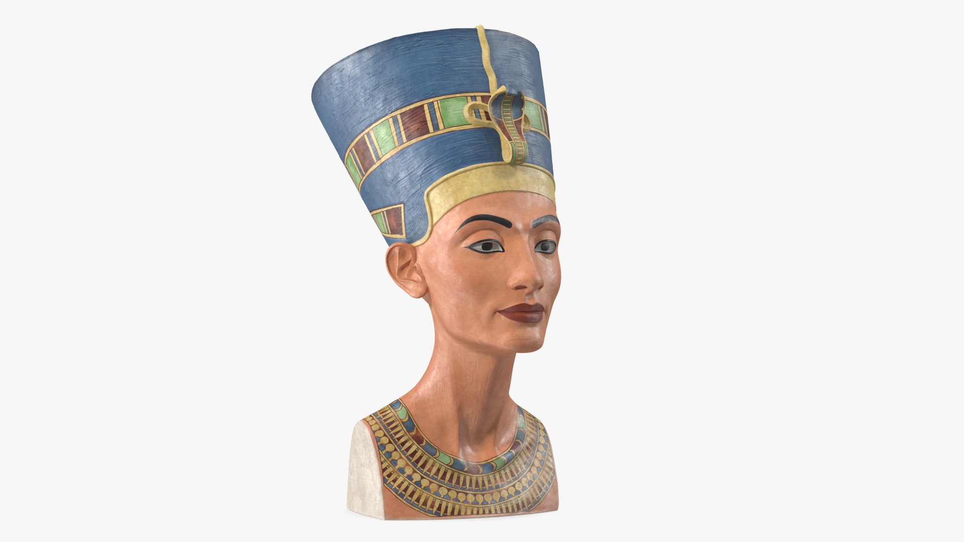 Iconic Bust of Nefertiti Museum Replica 3D model preview