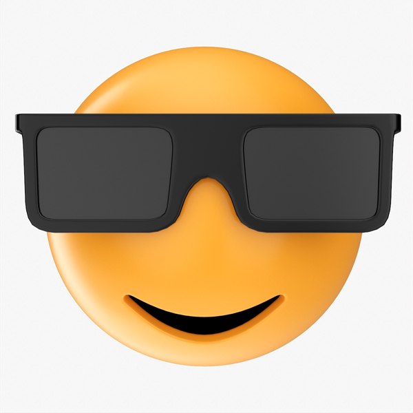 3D Emoji 076 Smiling with glasses model