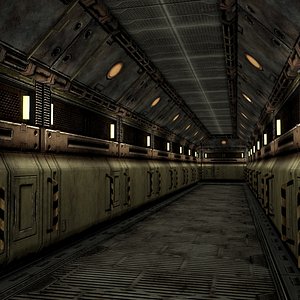 Low Poly Sci-Fi Spaceship Corridor segment