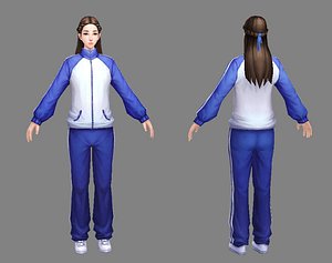 3D school girl model