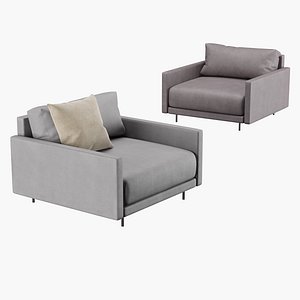 Modern leather chair with pillow