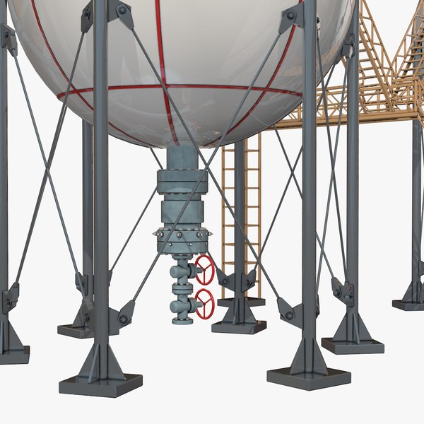 3d model of storage spherical tanks