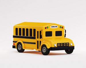 Cartoon School bus 3D model