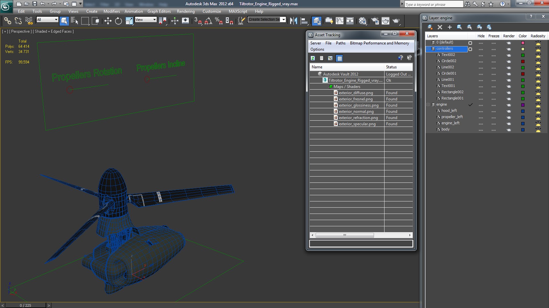 3D Tiltrotor Engine Rigged - TurboSquid 1495173