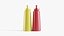Ketchup And Mustard Bottles 3D