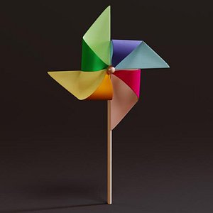 colorful pinwheel 3d model