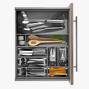 3ds max realistic drawer cutlery 2
