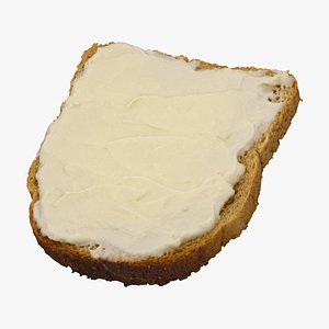 3D toast cream cheese 01 model