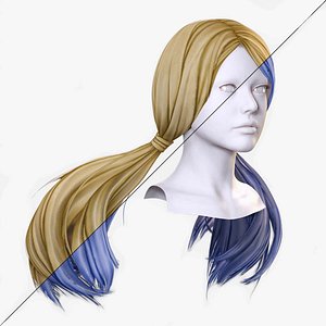 3D Female Hair - Full pigtail