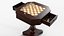 Dark Chess and Pedestal Game Table and Chairs