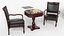 Dark Chess and Pedestal Game Table and Chairs