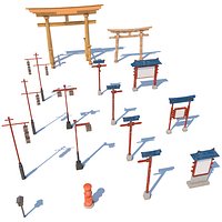 Traditional Japanese Streets Elements