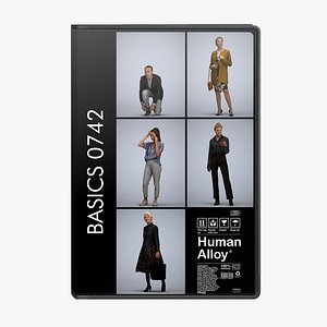 3D Basics0742 - A set containing 5 models of male and female adults standing in business attire in offi